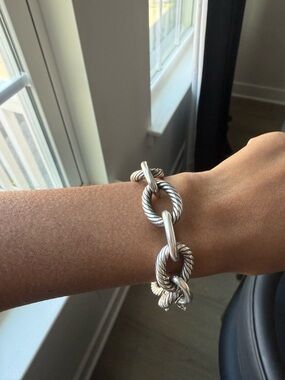 David Yurman Silver Twisted Link Bracelet